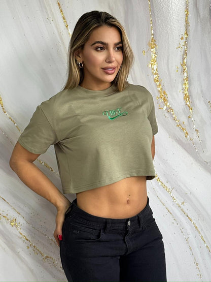 Crop Top Essential Olive