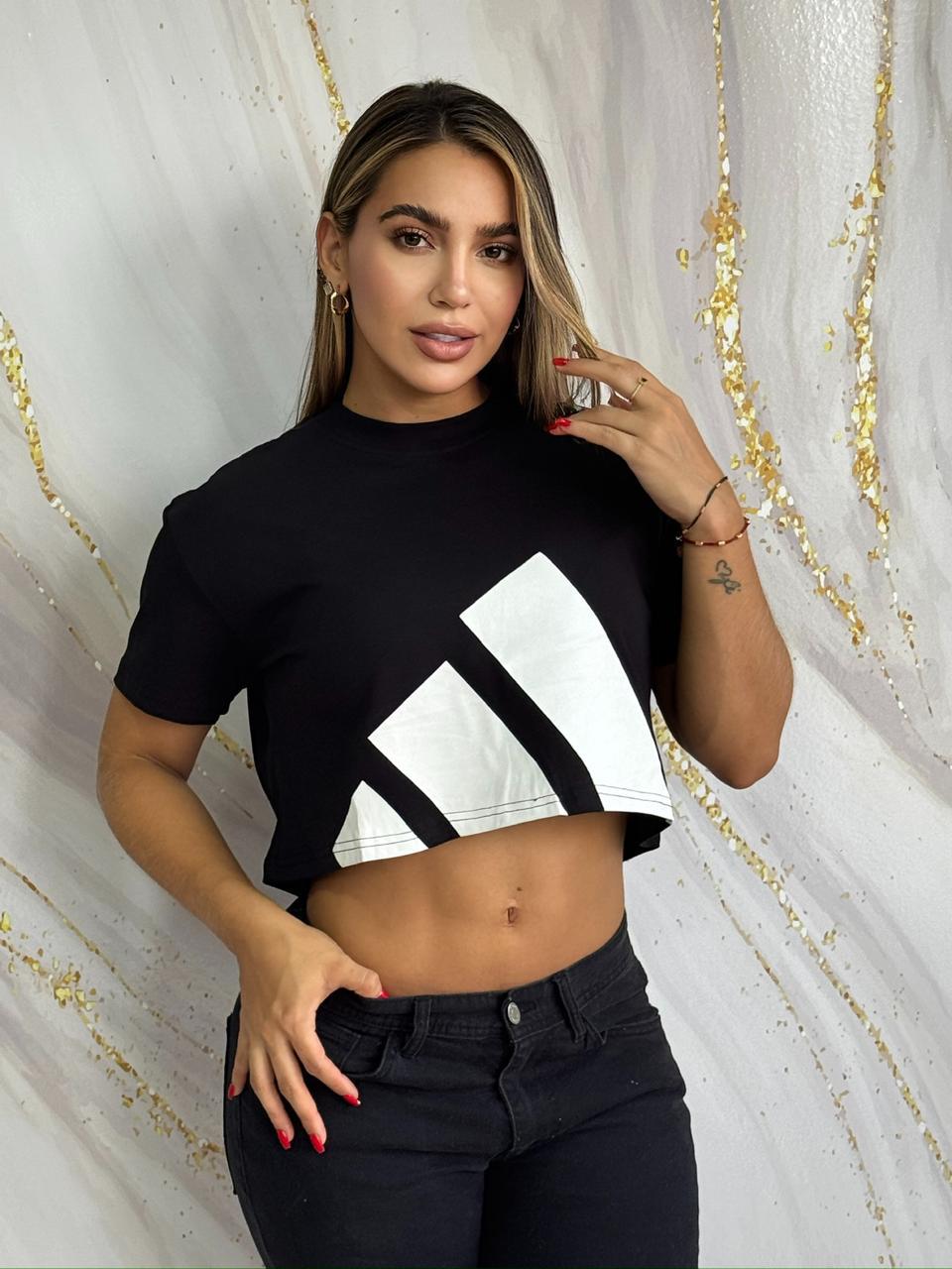 Crop Top Graphic White