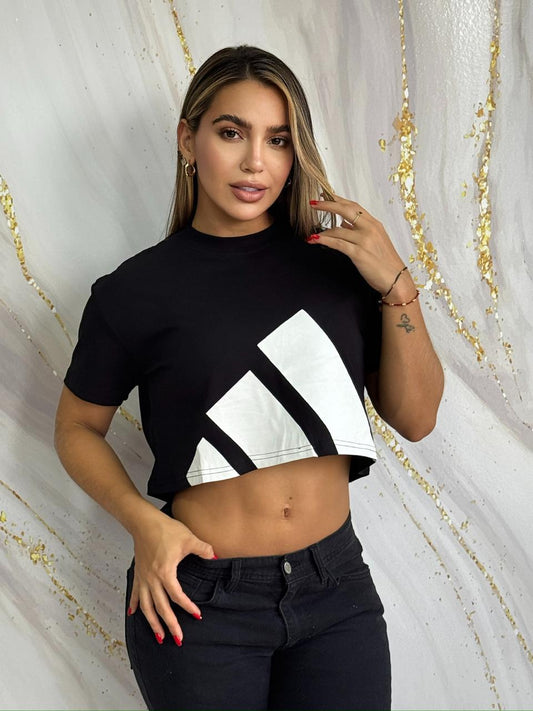 Crop Top Graphic White